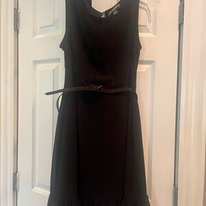 Karl Lagerfeld Black Belted Cocktail Dress